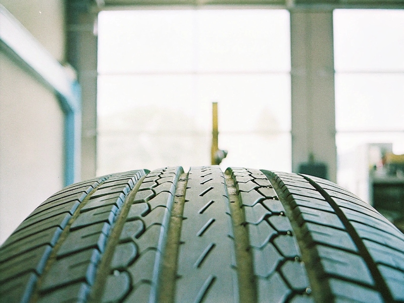 Professional tire service and installation close-up